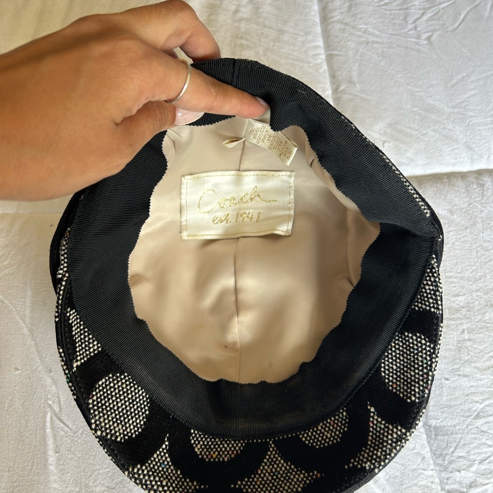 Coach Black and Cream Patterned Hat - Picture 2 of 3